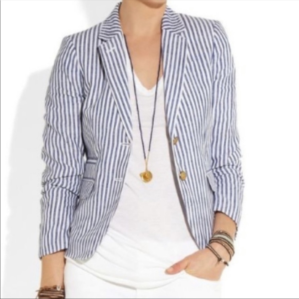 White and Blue J.Crew Jacket.